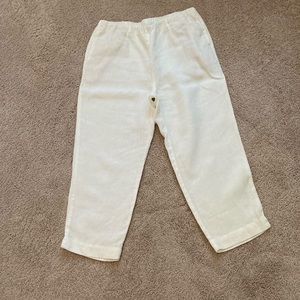 J Jill white linen Capri length pants